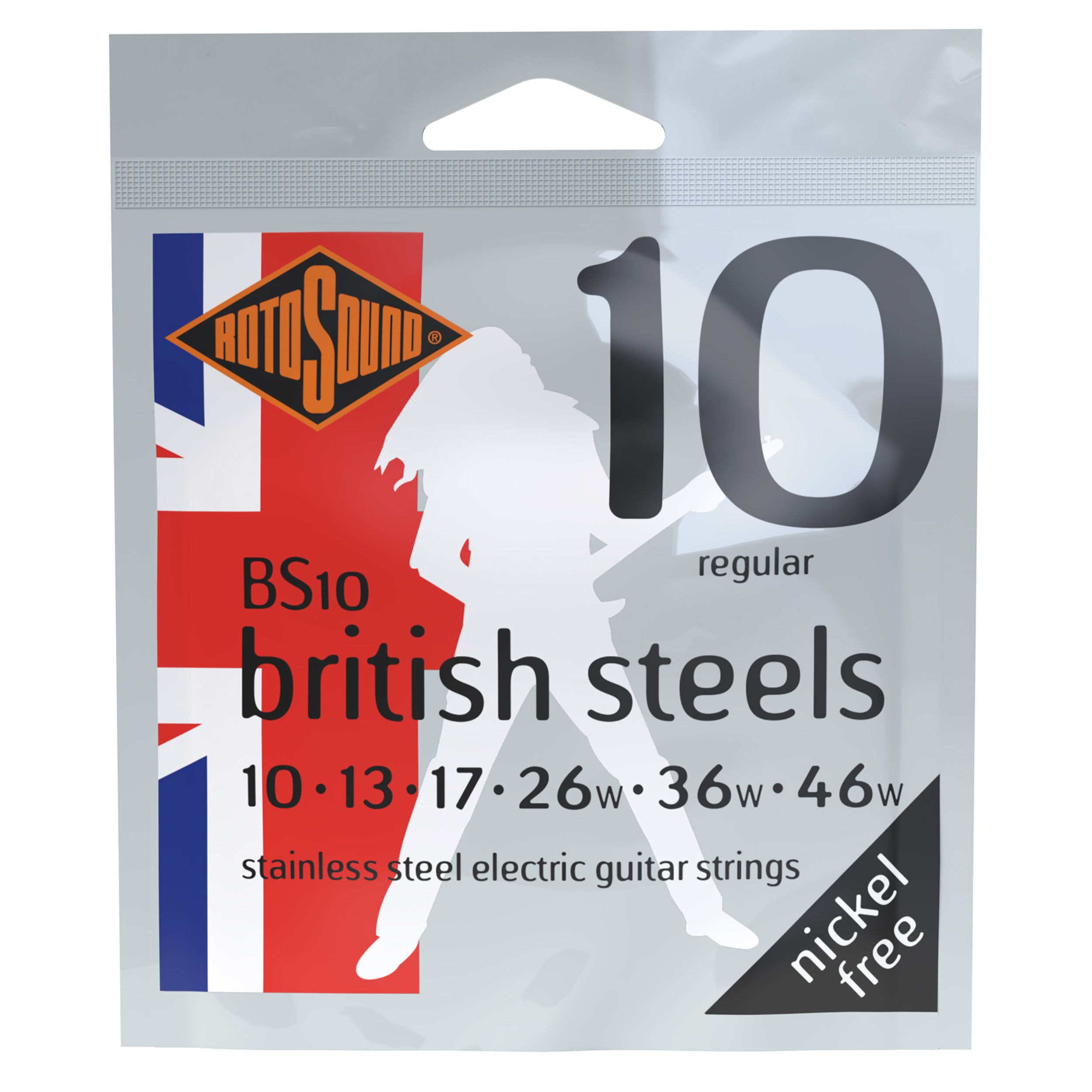 Rotosound BS10 British Steels sähkökitaran kielet 010-046 Nickel Free