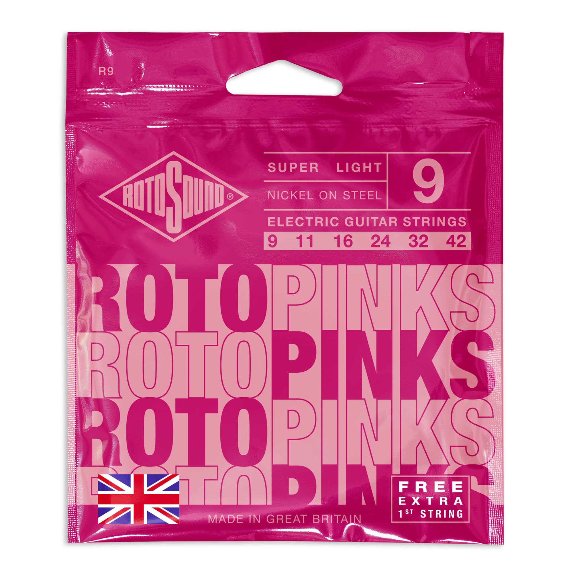 Rotosound R9  Pink sähkökitaran kielet 009-042