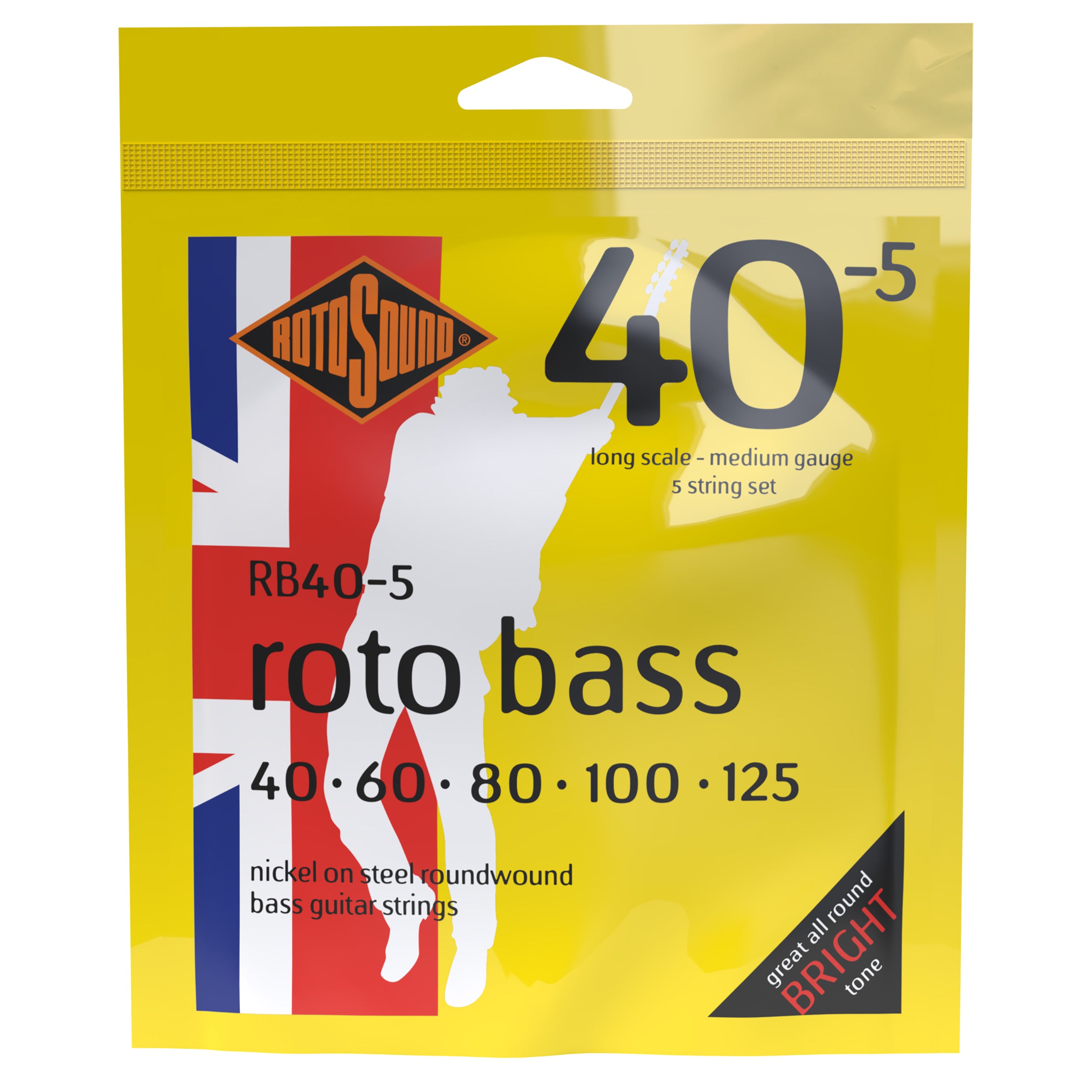 ROTOSOUND RB40-5 BASS NICKEL 5-STRING MEDIUM 40-125 Bass guitar stringset