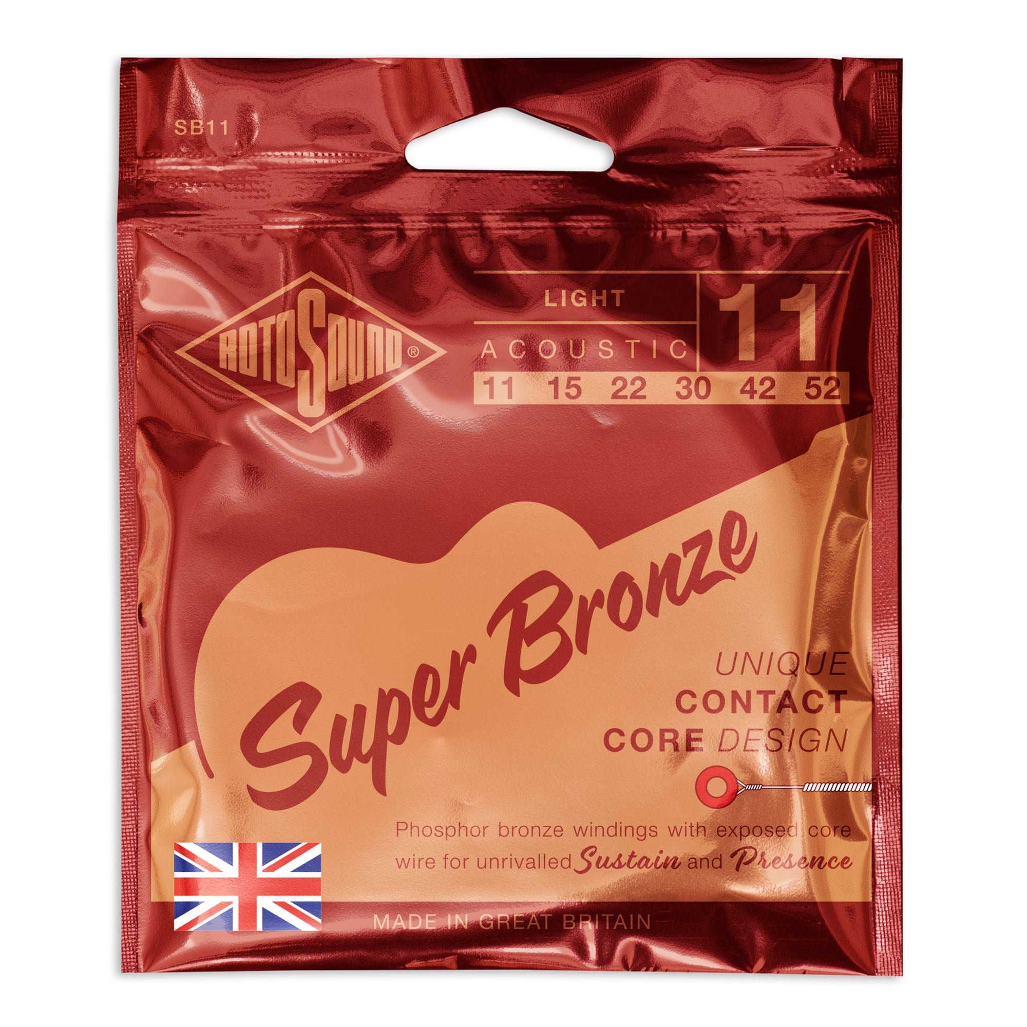 Rotosound SB11 Super Bronze akustisen kitaran kielet 011-052