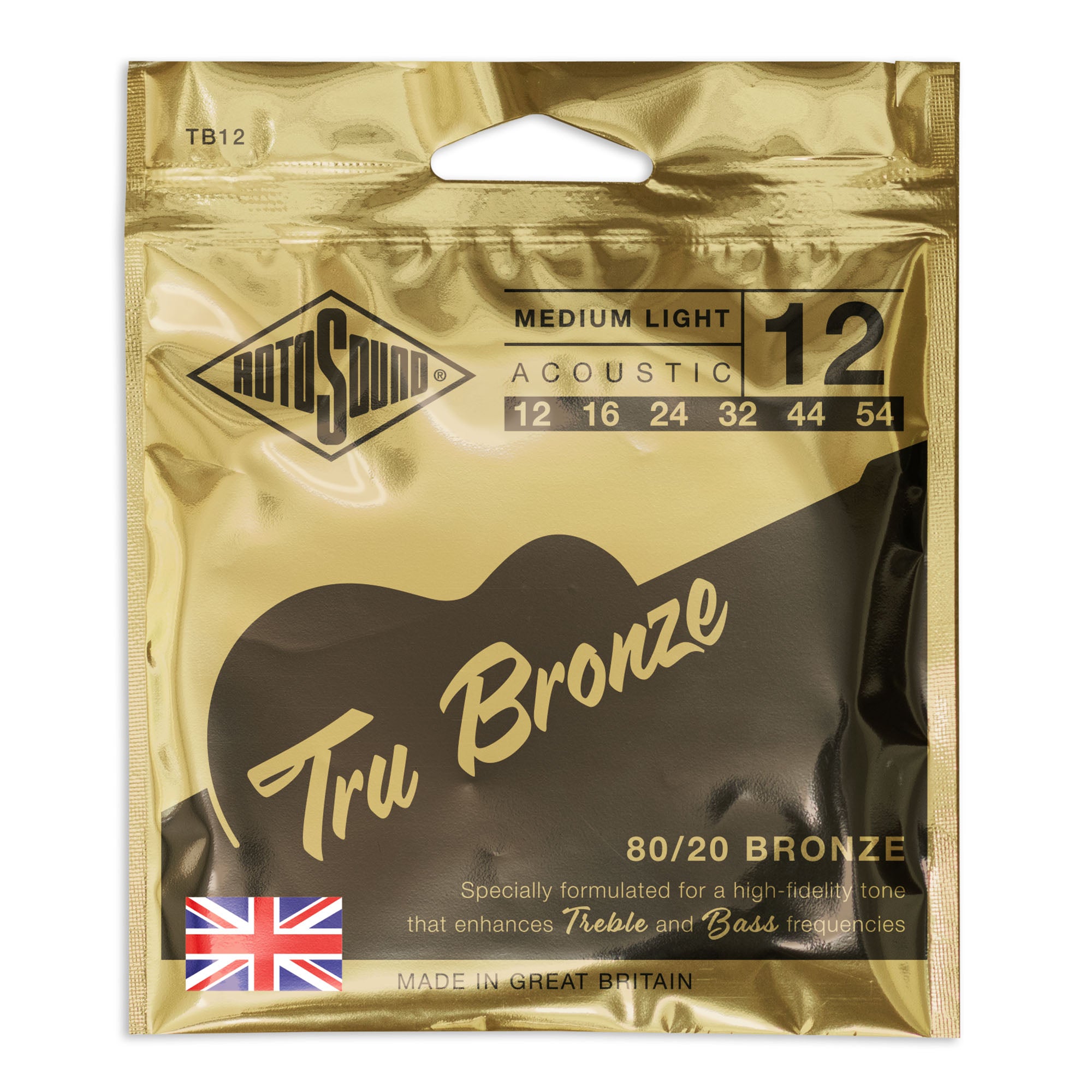 Rotosound TB12 Tru Bronze 80/20 Acoustic Strings 012-054