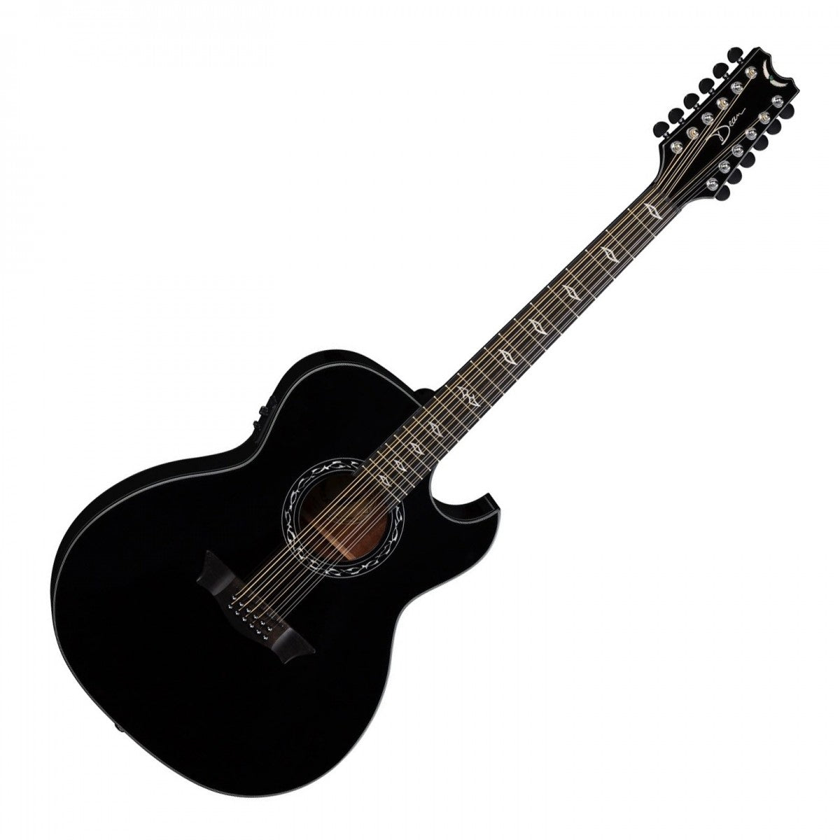 Dean Exhibition 12-kielinen Classic Black elektro/akustinen kitara