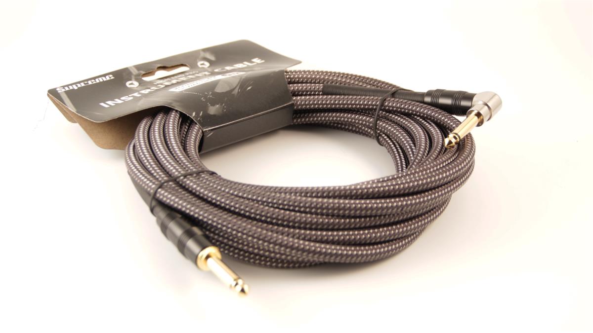 SUPREME GCWA6 GREY TWEED ANGLED JACK/JACK 6M Pro Instrument Cable