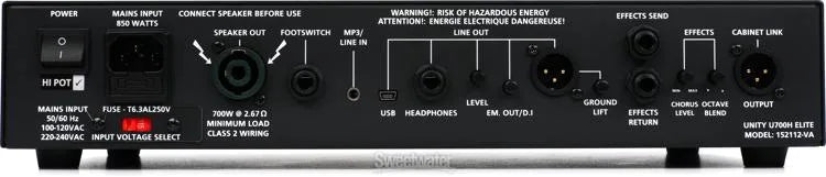 BLACKSTAR Unity Pro Bass U700H Elite 700W Head bassonuppi