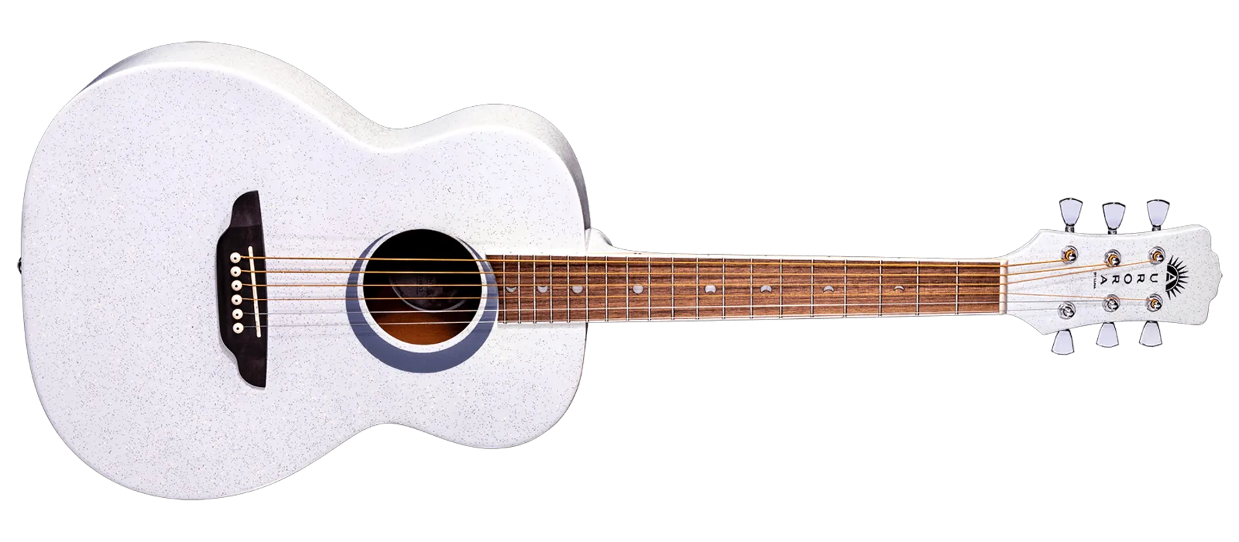 Luna Aurora Borealis White Sparkle 3/4 akustinen kitara