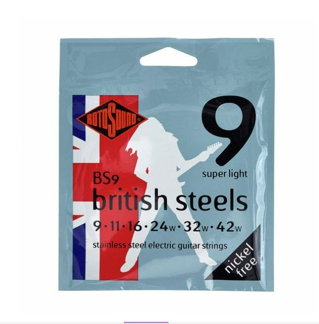 Rotosound BS9 British Steels sähkökitaran kielet 009-042 Nickel Free