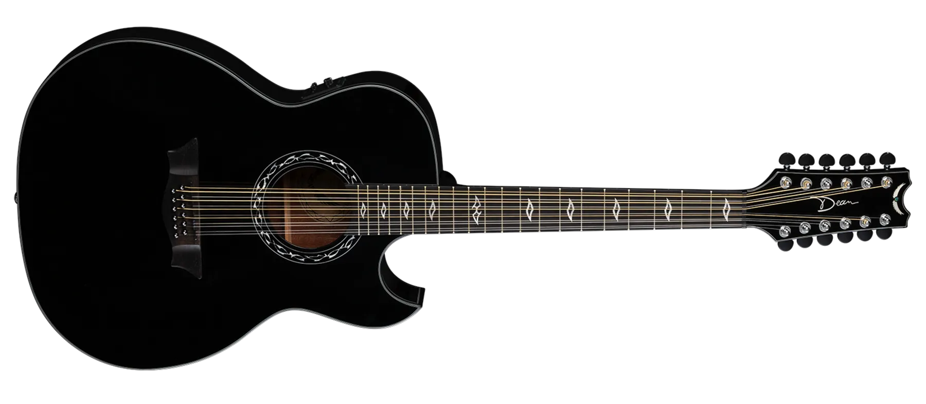 Dean Exhibition 12-kielinen Classic Black elektro/akustinen kitara