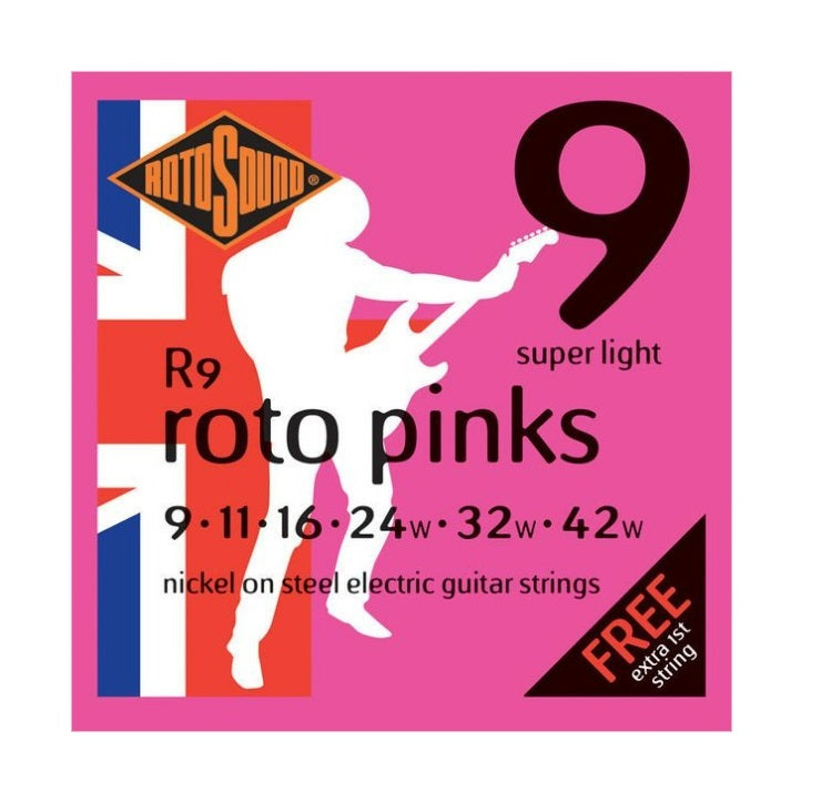 Rotosound R9 Pink sähkökitaran kielet 009-042