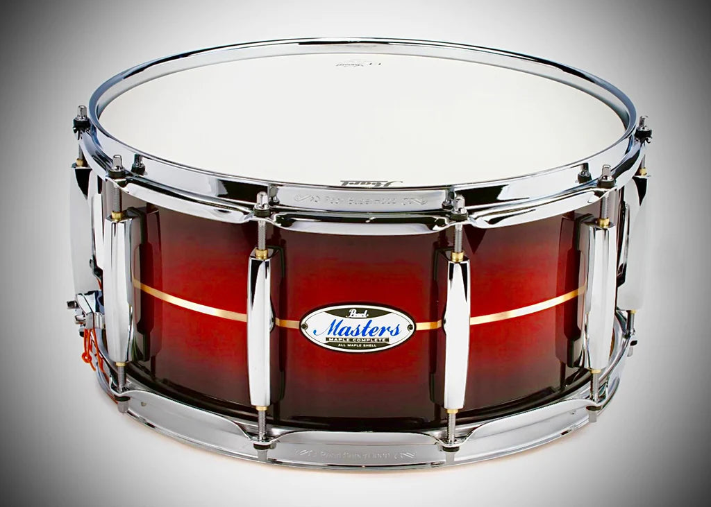 PEARL Masters MCT1465S/C836 14 x 6.5 Snare Drum Red Burst Stripe