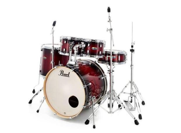 Pearl DMP905/C261 Gloss Deep Red Burst Decade Maple 20" Drumset Rumpusetti