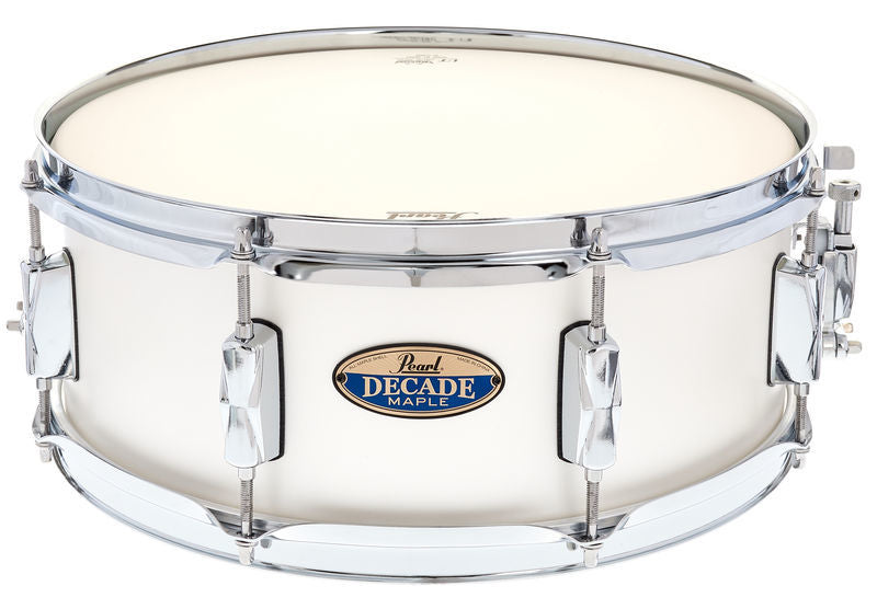 Pearl DMP1455S/C229 Satin White Pearl Snare 14"x5½" Virvelirumpu