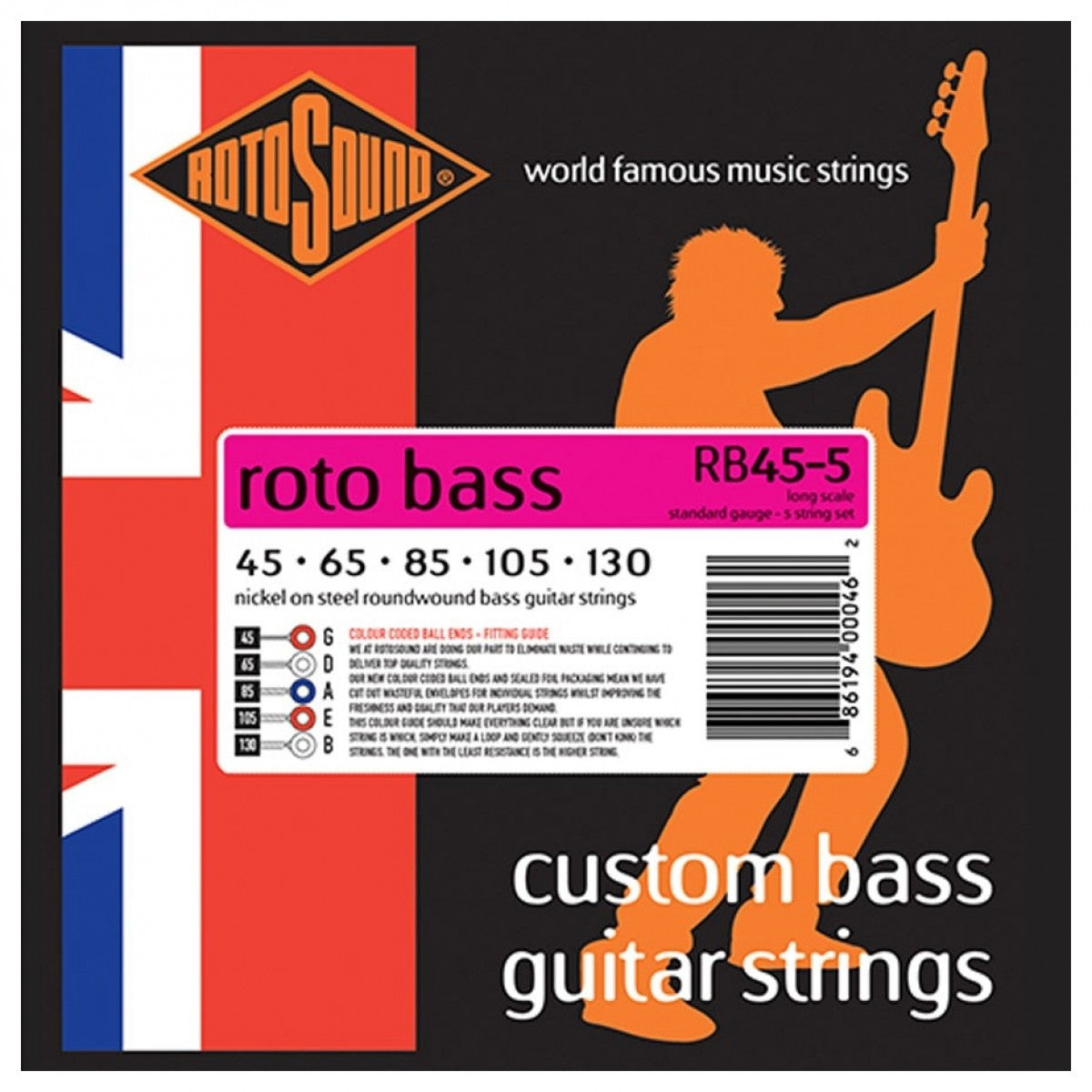 Rotosound RB45-5 Roto Bass bassokitaran kielet 045-130