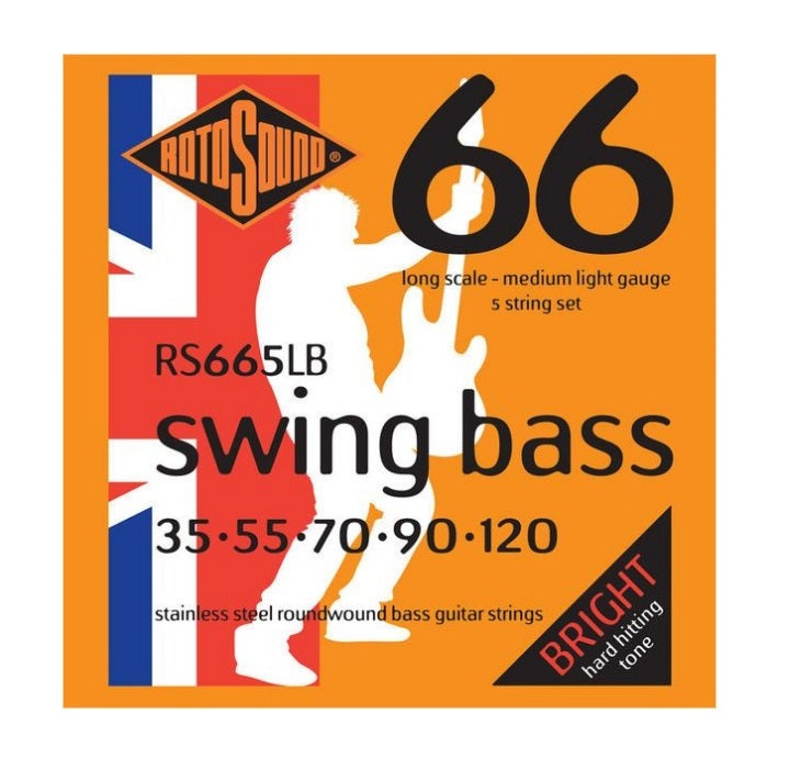 Rotosound RS665LB Swing 5-kielisen Bass bassokitaran kielet 035-120