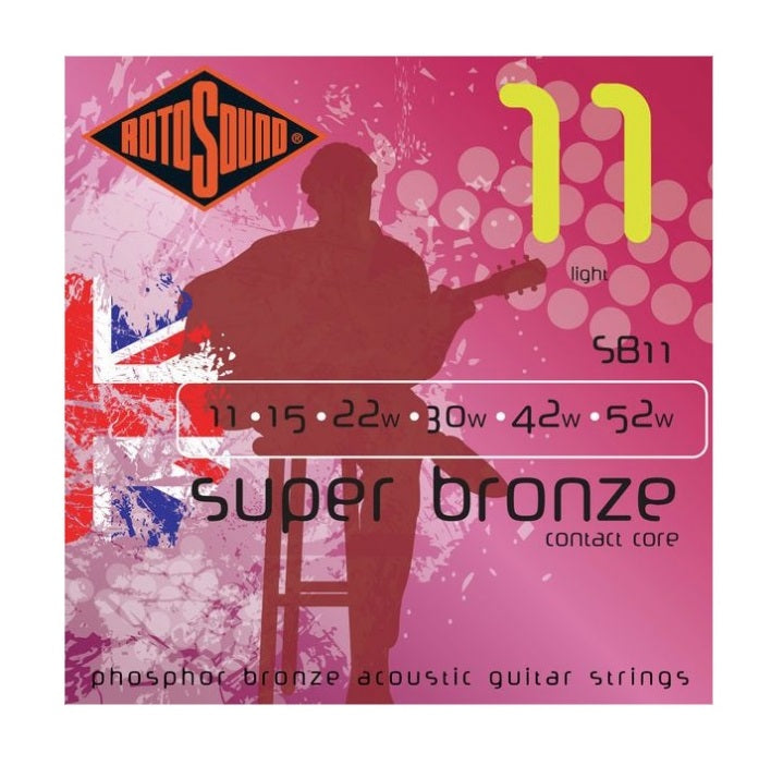 Rotosound SB11 Super Bronze akustisen kitaran kielet 011-052