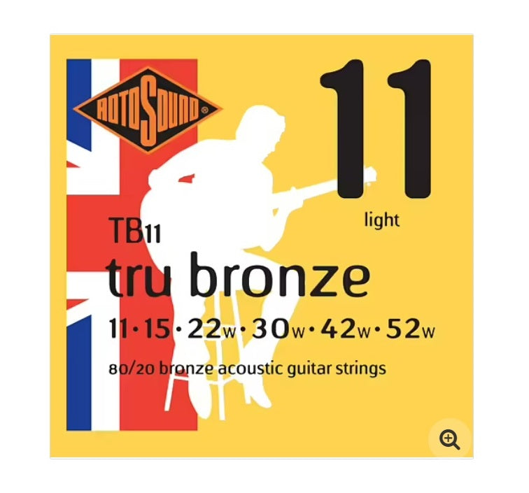 Rotosound TB11 Tru Bronze 80/20 Acoustic Strings 011-052