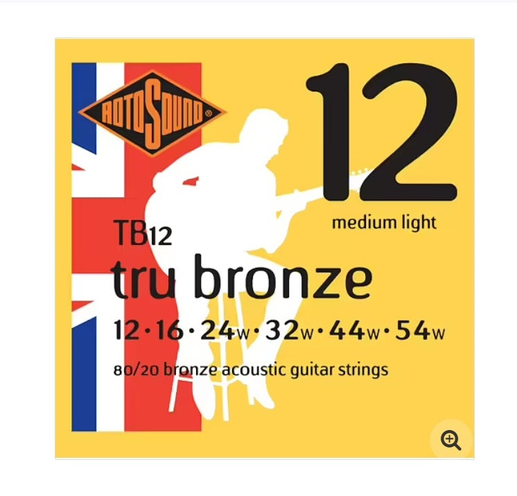 Rotosound TB12 Tru Bronze 80/20 Acoustic Strings 012-054